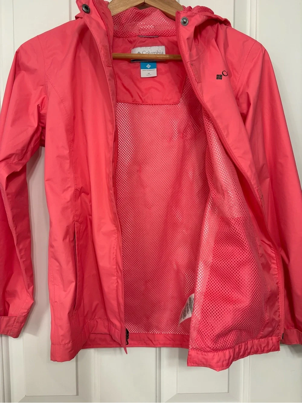 Columbia Arcadia Coral Hooded Waterproof Rain Jacket | Youth Medium (10-12)